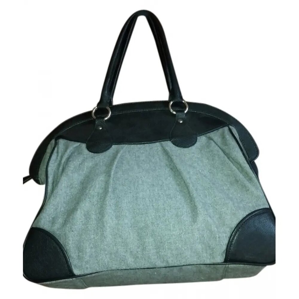 Banana Republic Tweed Grey and Black Leather Wool